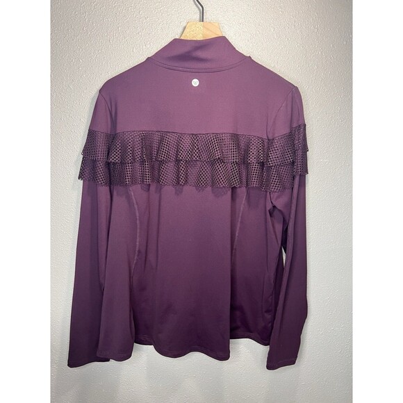 Livi Active Lane Bryant Jacket Size 18/20 2X Purple Zip Up Active Mesh Ruffle - Picture 6 of 6